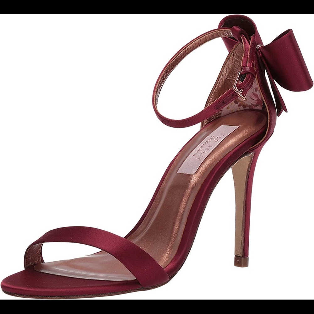 Ted Baker Bowtifl Satin Stilettos - Berry /Maroon Color - Size 10 - NWT ITALY